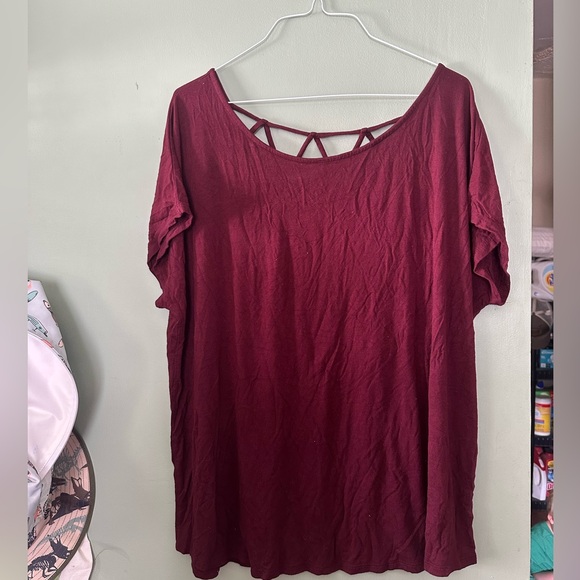 Papermoon Deep Red Blouse with Back Detail - Picture 1 of 4